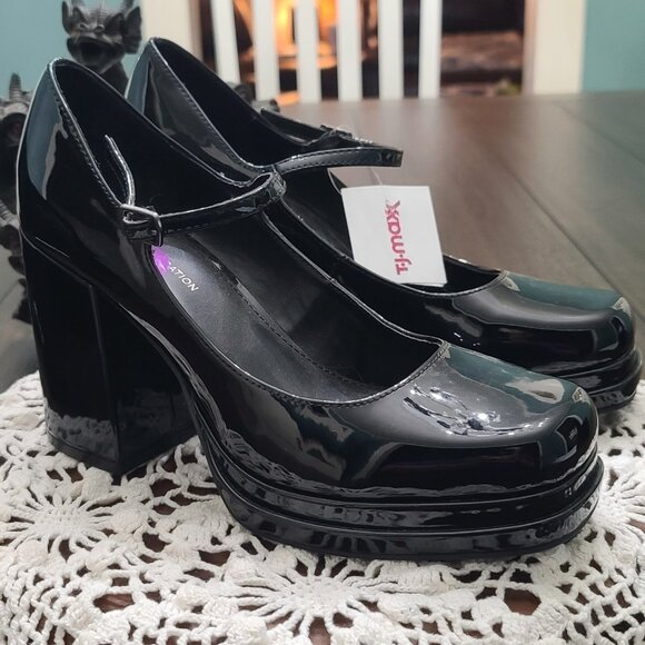 NEW BCBGeneration Glossy Marcy  Mary Jane Block Heel Platform Shoes Pump 8.5 - Picture 1 of 11